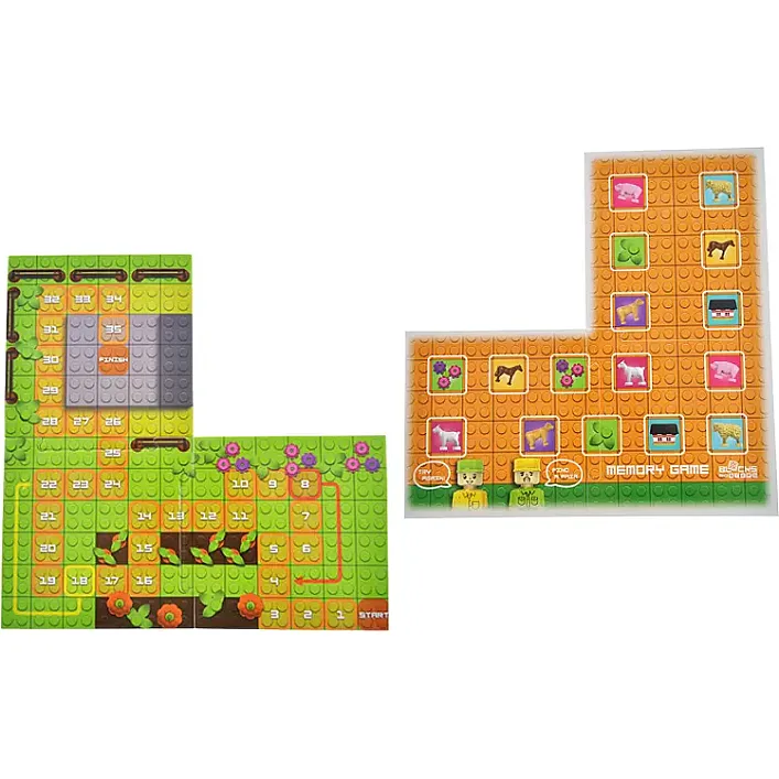 Конструктор "Block&Steps: Веселая Ферма" + ходилка и мемори игра 3в1, 79дет. QB300-005 qbee (Кон3935)