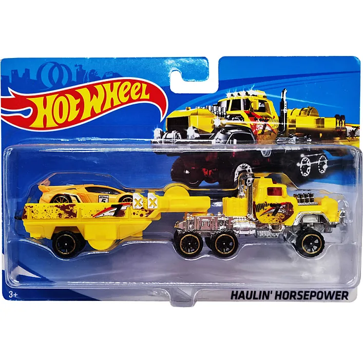 Детский игровой набор машинок T-P771-1(Yellow) с трейлером