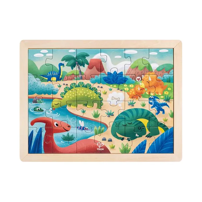 Пазл Hape Динозавры с раскраской (E1641)