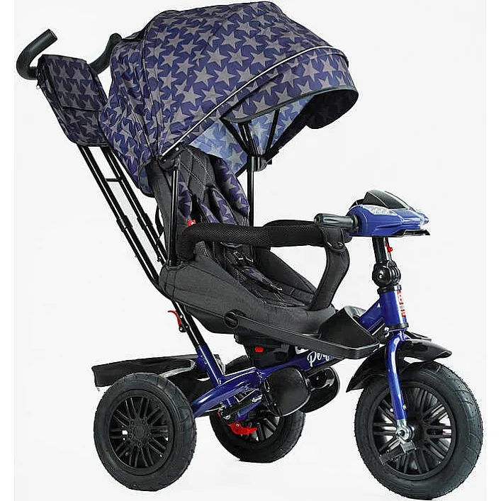 Велосипед 3-х цв. 8066 / 208-23 BestTrike "Perfetto" (1) поворотное сиденье, колеса резиновые надувные, корзина, фара музыкальная, USB, Bluetooth, в коробке