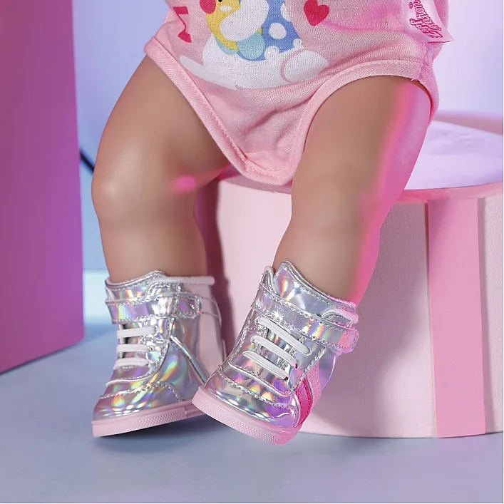 Обувь для куклы Baby Born - Серебристые кроссовки