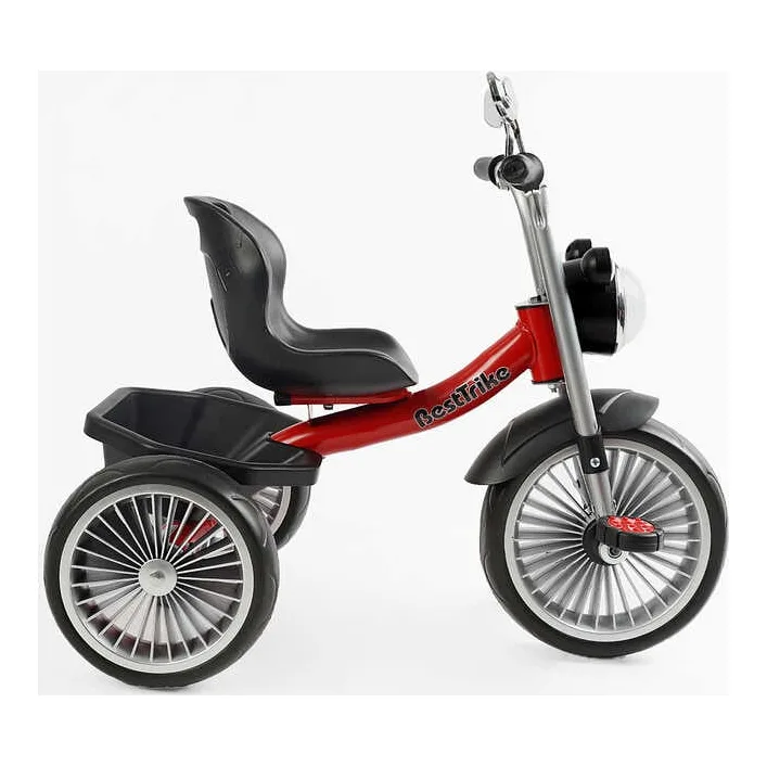Велосипед 3-х колесный BS-69116 "Best Trike" (1) колеса EVA переднее 10', заднее 8', стальная рама, УКР. ВЗУЧИВАНИЕ, корзина, в коробке