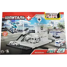 Игровой набор АВТОПРОМ PS005-5 ГОСПИТАЛЬ, короб. 36*24*6,5см (Нас5929)