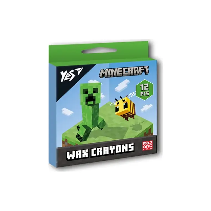 Набор карандашей для воска YES 12 шт. "Minecraft" 590142 (Кнц1852)