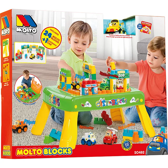 Игровой центр с блоками, 24шт и 1 машинка Molto (04827)
