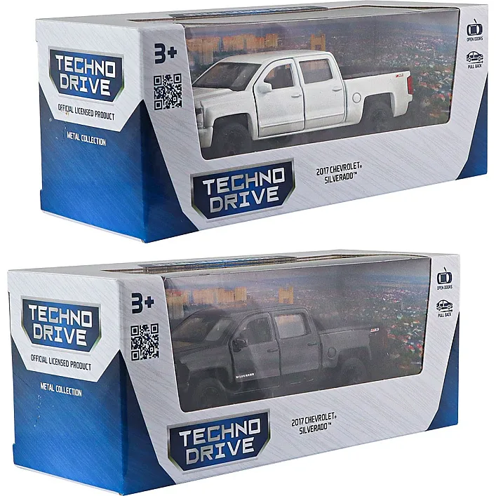 Автомодель - CHEVROLET SILVERADO 2017 (перламутрово-білий, чорний)