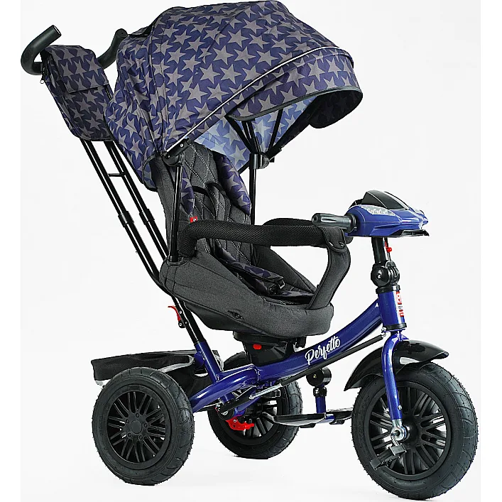 Велосипед 3-х цв. 8066 / 208-23 BestTrike "Perfetto" (1) поворотное сиденье, колеса резиновые надувные, корзина, фара музыкальная, USB, Bluetooth, в коробке