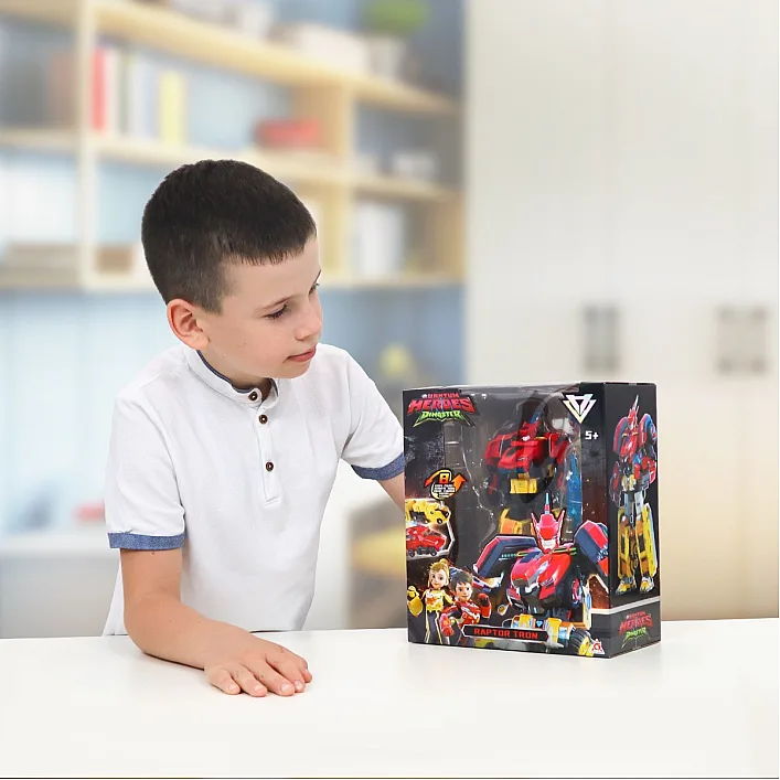 Игровой набор с роботом-трансформером DINOSTER – EU580811 РАПТОР ТРОН (2 машины) (Хло5626)