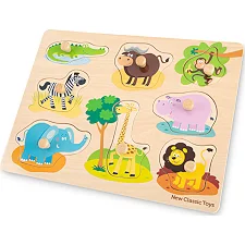 Пазл Сафари New Classic Toys, деревянный, 8 частей, арт. 10431