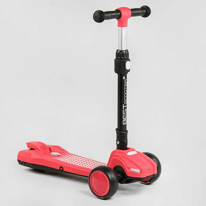 Самокат трехколесный LT-11746 Best Scooter с парогенератором (6) складной руль, ЗВУК МАШИНЫ, ДЫМ, СВЕТ, пластмассовый, колеса PU 120х35мм, в коробке