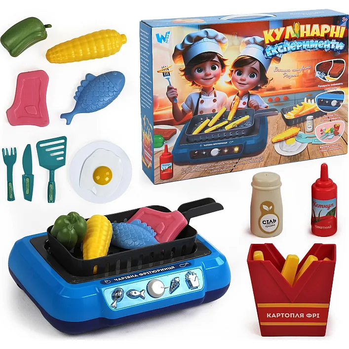 Кулинарные эксперименты 41446 (18) "WToys", подсветка, звуковые эффекты, 13 аксессуаров, продукты меняют цвет, кухонная утварь, в коробке