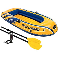 Лодка INTEX "Challenger 2" (до 200 кг), винил, с веслами и насосом 68367 г.236*114*41см (Риз8367)