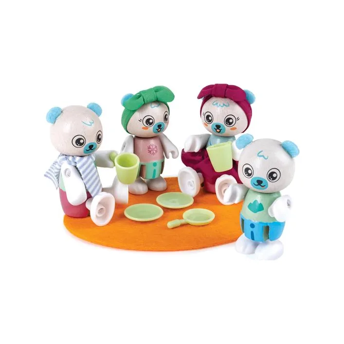 Деревянный набор Hape Семья белых мишек (E3529)