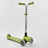 Самокат триколісний Y-00436 (4) Best Scooter, САЛАТОВИЙ, складне алюмінієве кермо, 4 колеса PU зі світлом, d = 12 см