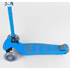 Самокат триколісний 38603 (4) Best Scooter, БЛАКИТНИЙ, складне алюмінієве кермо, 4 колеса PU зі світлом, d = 12 см