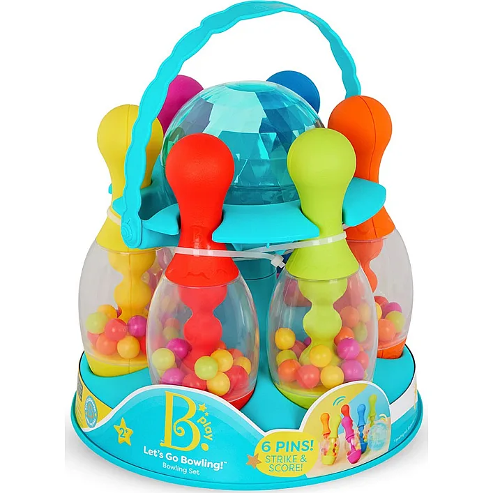 Игровой набор - ЯРКИЙ БОУЛИНГ (6 кеглей, шар, подставка) BX4511Z (Рез6649)