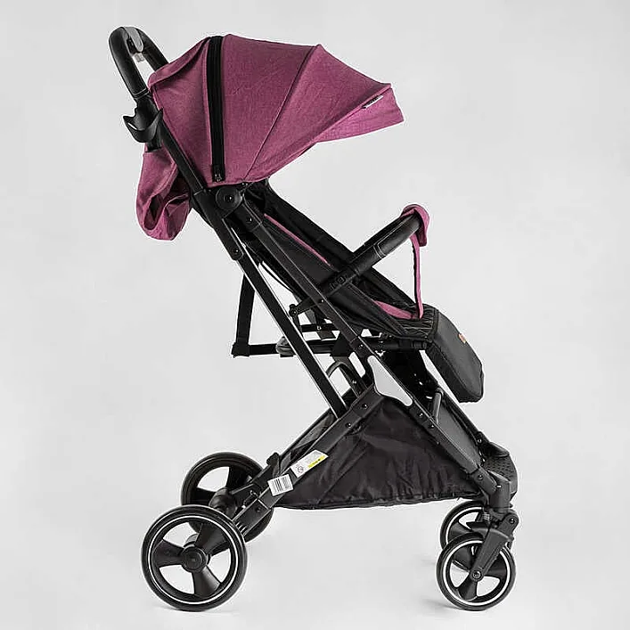 Тележка прогулочная детская "JOY" Comfort L-30201 (1) цвет фиолетовый, рама сталь с алюминием, футкавер, подстаканник, телескопическая ручка