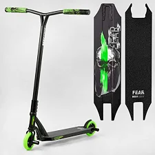 Самокат трюковый МТ-60611 Best Scooter (4) "FEAR", SCS-система, ПЕГИ, алюминиевый диск и дека, колёса PU, d=115мм, ширина руля 58 см