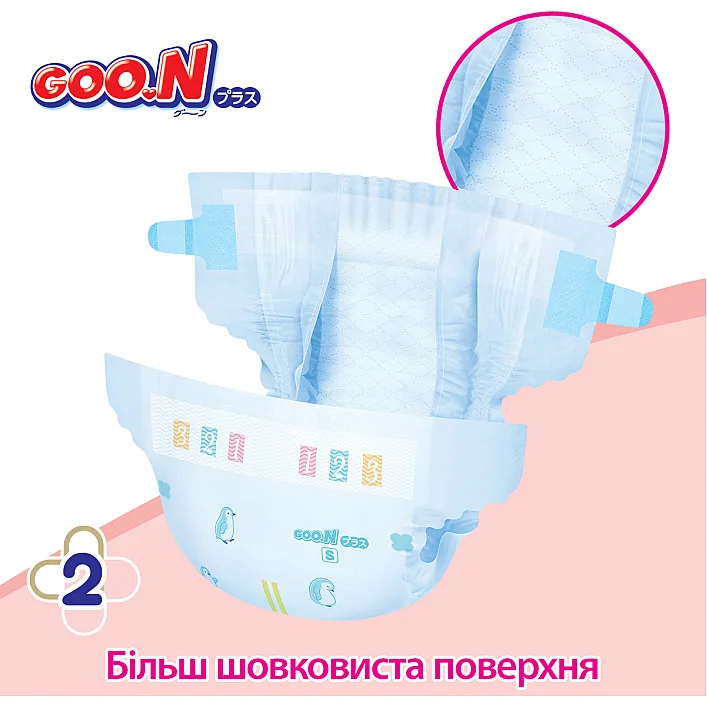 Підгузки GOO.N Plus для дітей 6-11 кг (розмір М, на липучках, унісекс, 52 шт)