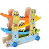 Деревянная игрушка "Трек" MD2594 каталка, машинки 4см 3шт, шестеренки