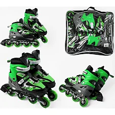 Ролики 76903-L Best Roller /размер 38-42/ цвет – ЗЕЛЕНЫЙ (6) колеса PU, ПЕРЕДНЕЕ КОЛЕСО СВЕТ, стелька 24.5-26.5 см, d колес – 7 см, в сумке