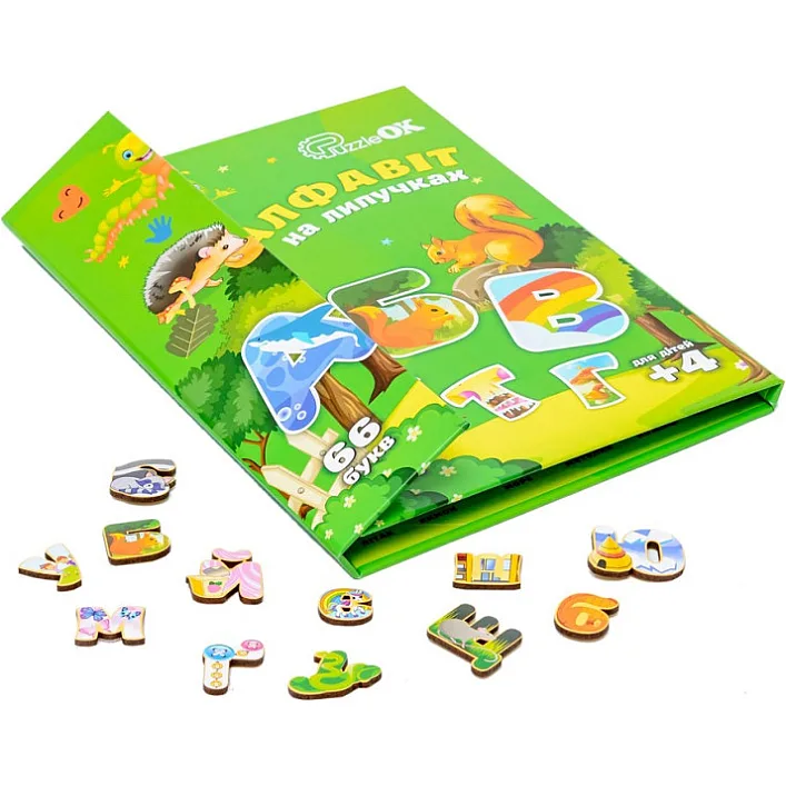 Алфавит на липучках Puz-26919 р.30*22*2см PuzzleOk (Дер2687)
