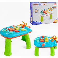 Игровой музыкальный столик N 52200 (24) звук, подсветка, замочки, ремешки, розетка, мелодии, забавные звуки, в коробке