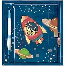 Блокнот на замочку с ручкой Космос 190x200x25mm, 70g, 56л, (Кнц1951)