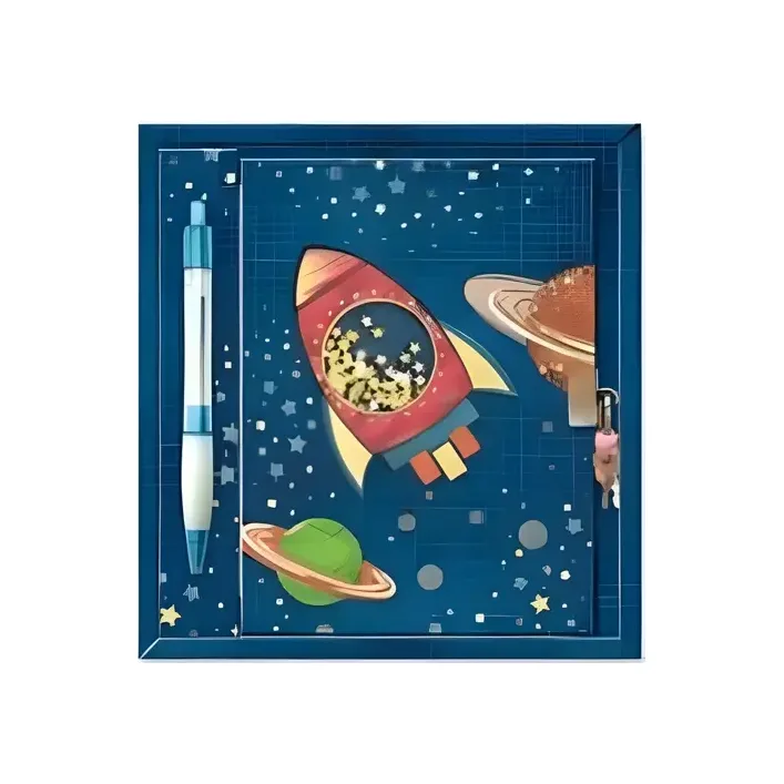 Блокнот на замочку с ручкой Космос 190x200x25mm, 70g, 56л, (Кнц1951)