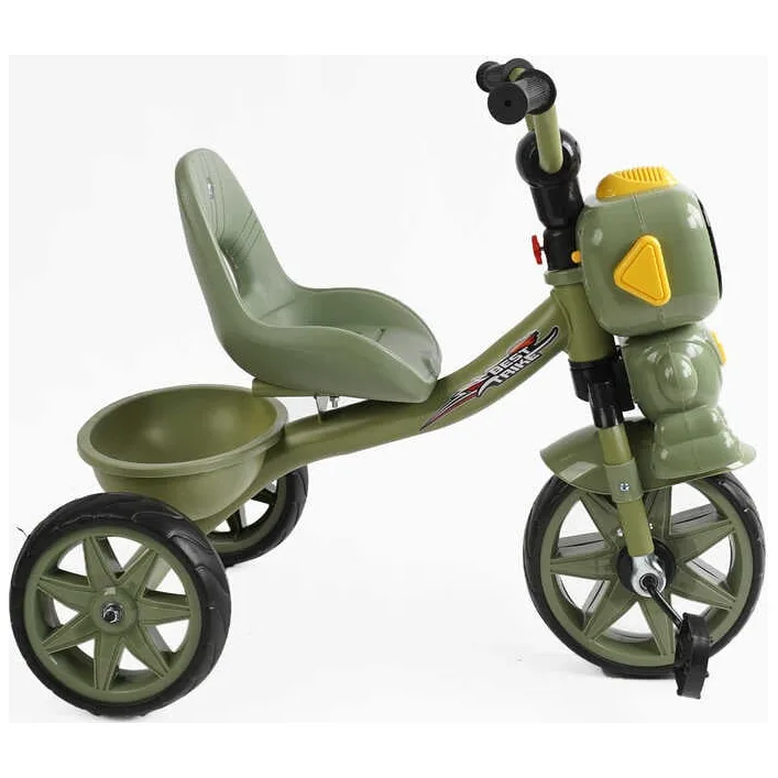 Велосипед 3-х колесный BS-50570 "Best Trike" (1) колеса EVA переднее 10', заднее 8', стальная рама, УКР. ВЗУЧИВАНИЕ, корзина, в коробке