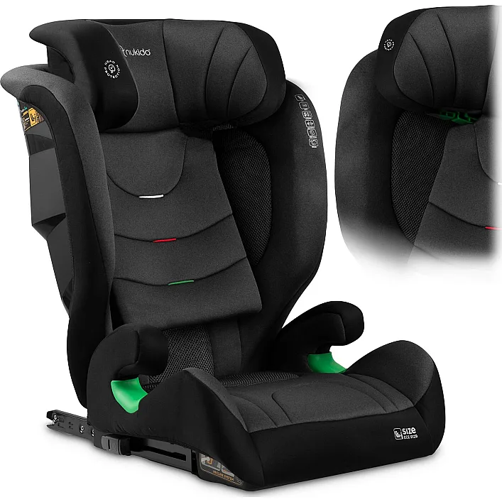 Автокрісло Nukido Louis ISOFIX 15-36 кг, чорно-сіре