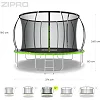 Батут Zipro Jump Pro Premium с внутренней сеткой 12 футов 374 см черно-зеленый