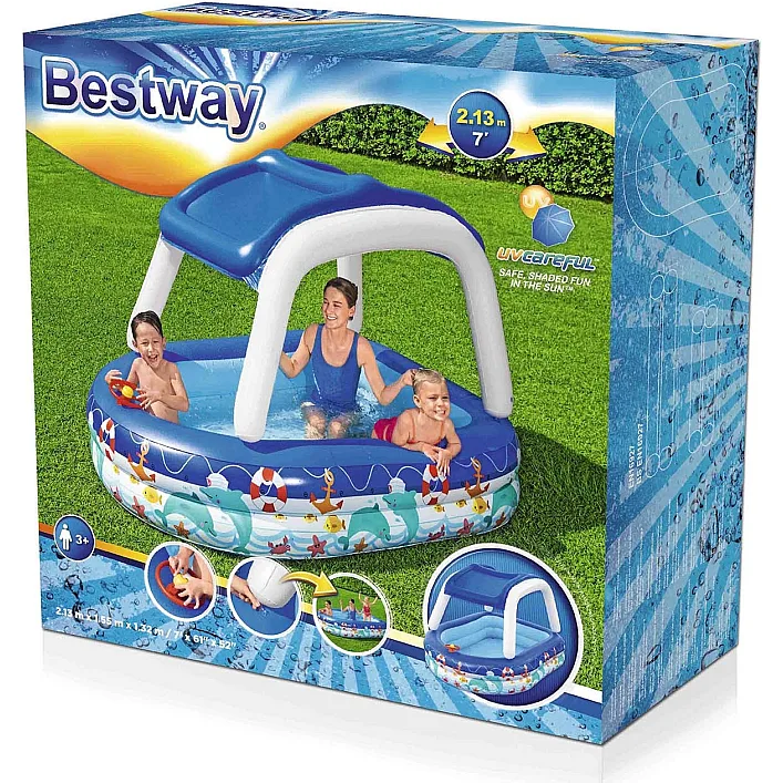 Бассейн надувной детский Bestway 54370 213x155x132 см