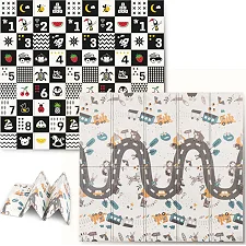 Коврик раскладной детский 200 x 150 x 1 см Nukido NK-340 Поезд-Цифры