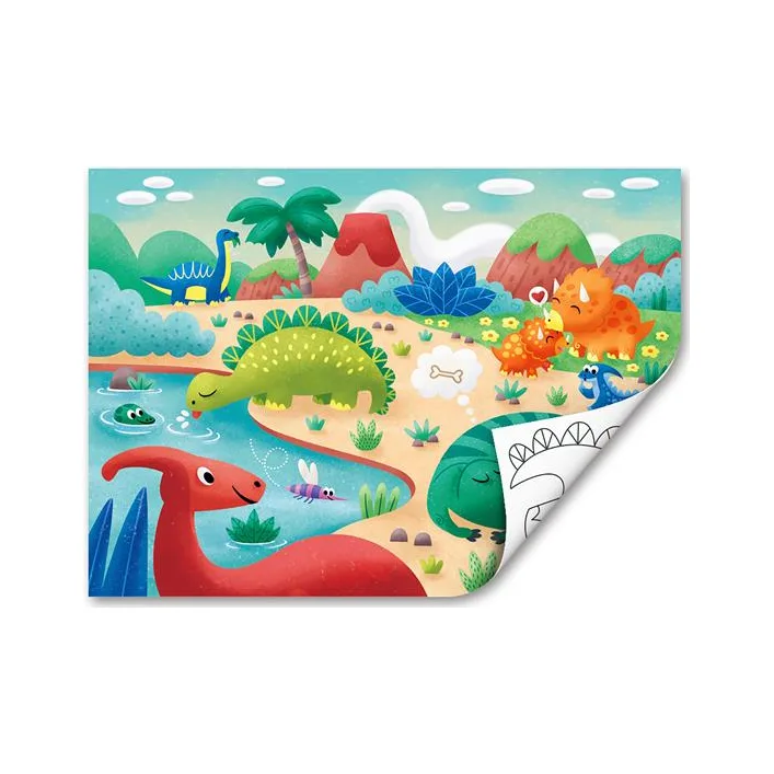 Пазл Hape Динозавры с раскраской (E1641)