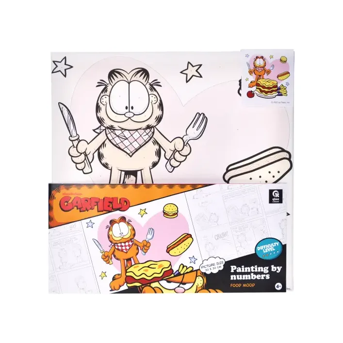 Набор для росписи по номерам QB913-006 "Гарфилд: Настроение вкуса" 30х30 см qbee (Нас1241)