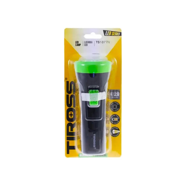 Фонарик светодиодный Tiross TS1877N на аккумуляторе (500 mAh), зарядка от розетки (Риз4328)