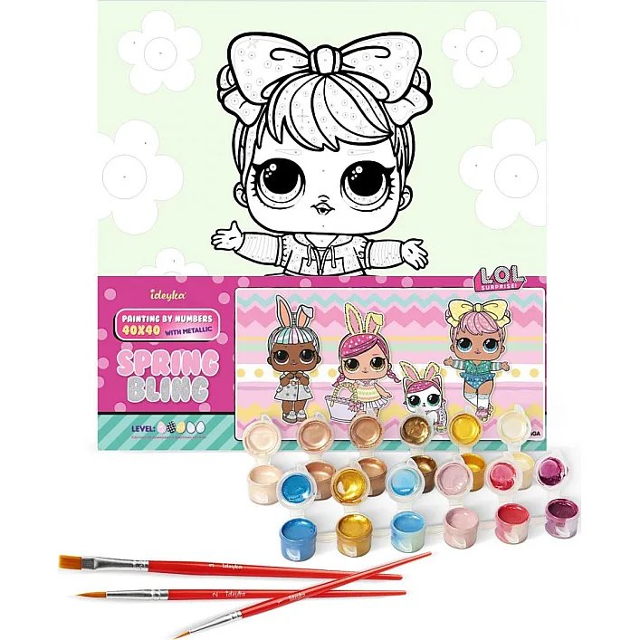 Набор для росписи по номерам для детей "L.O.L. Surprise! Spring Bling Dawn" 40х40 см IDEYKA (Нас6362)