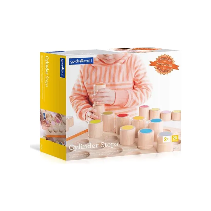 Деревянный сортер Guidecraft Manipulatives Цветные цилиндры (G6734)