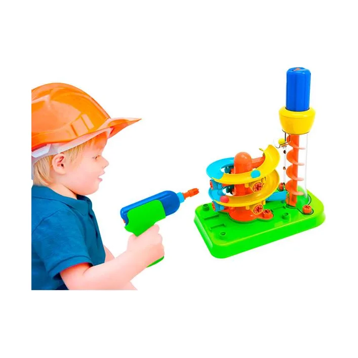 Набор для сборки Edu-Toys Горка-спираль с инструментами 55 деталей (JS022)