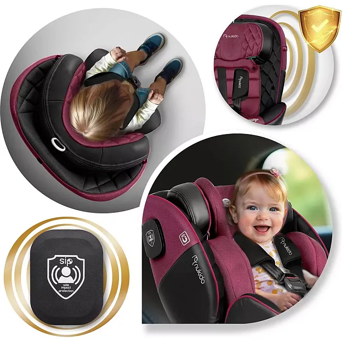 Автокрісло Nukido Prestige Line ISOFIX 0-36 кг, чорно-рожеве