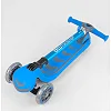 Самокат триколісний 38603 (4) Best Scooter, БЛАКИТНИЙ, складне алюмінієве кермо, 4 колеса PU зі світлом, d = 12 см