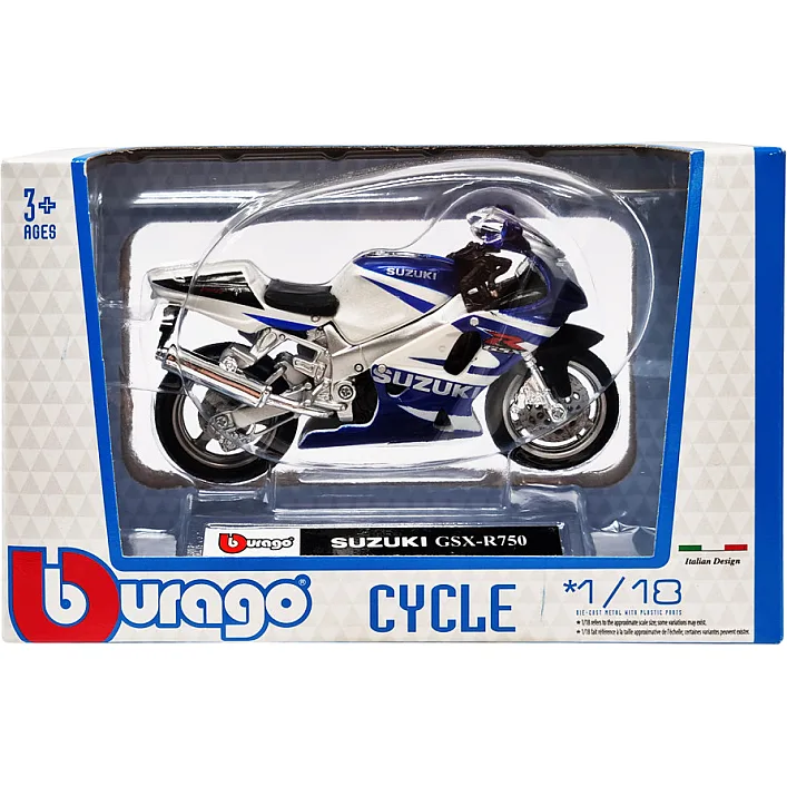Дитяча модель Мотоцикла "SUZUKI GSX-R750" Bburago 18-51030-1 масштаб 1:18