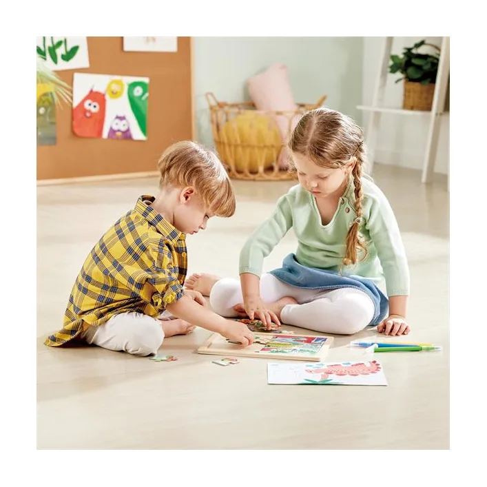 Пазл Hape Динозавры с раскраской (E1641)