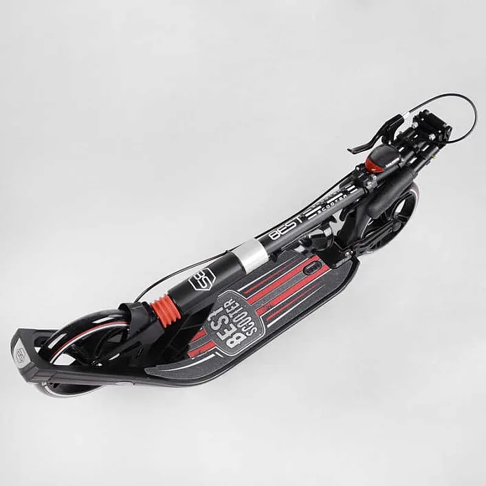 Самокат двухколесный "Best Scooter" L-21044 (2) ФАРА, колеса PU 200мм, 2 амортизатора, зажим руля, ручной тормоз, в коробке