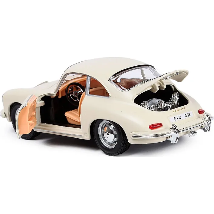 Автомодель - PORSCHE 356B (1961) (асорті слонова кістка, червоний, 1:24)