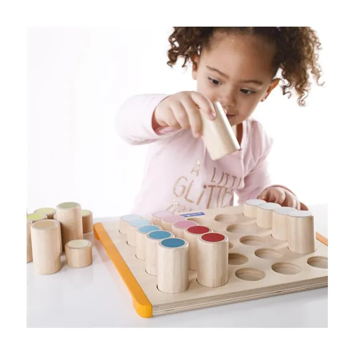 Деревянный сортер Guidecraft Manipulatives Цветные цилиндры (G6734)