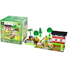 Конструктор "Block&Steps: Веселая Ферма" + ходилка и мемори игра 3в1, 79дет. QB300-005 qbee (Кон3935)