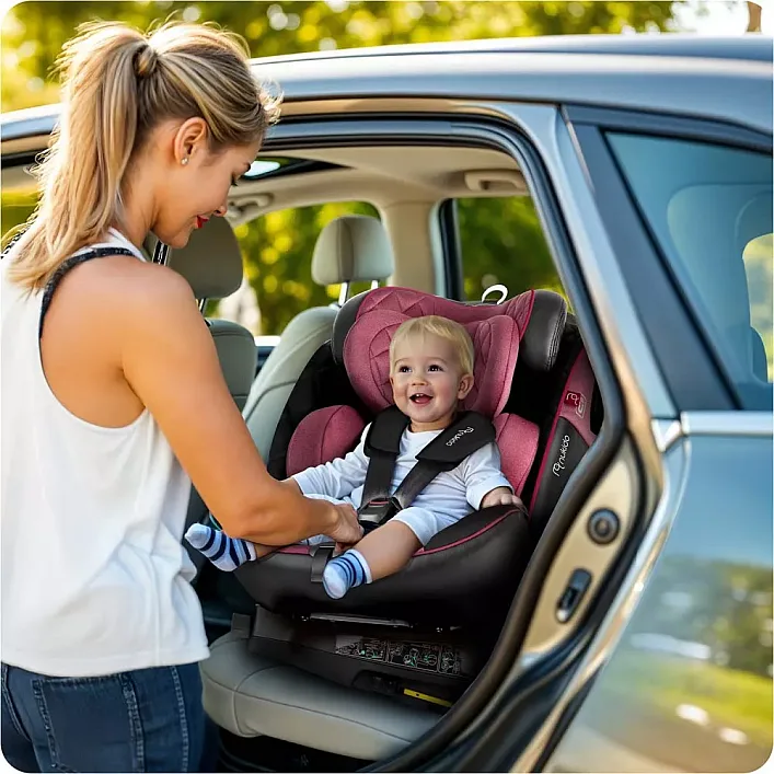 Автокрісло Nukido Prestige Line ISOFIX 0-36 кг, чорно-рожеве