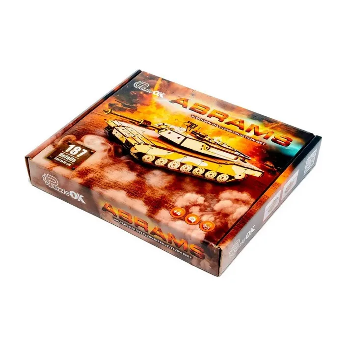 Дерев'яний 3D конструктор "Абрамс" Puz-00939, 187 деталей